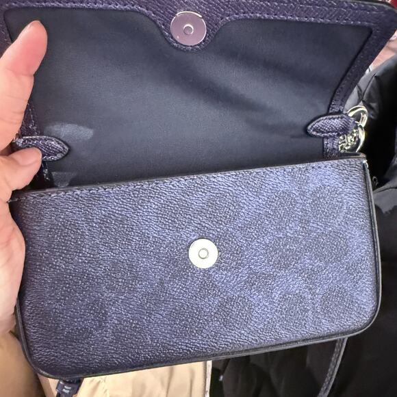 Coach Mini Josie Top Handle Bag In Signature Canvas CCK68 Blue/Navy NWT - Picture 5 of 6